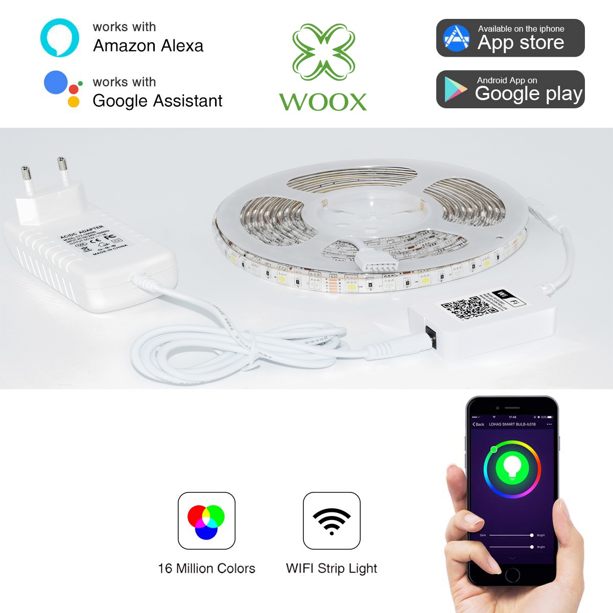 KOTIVERKOT-smart-home-lisatietoja-woox-wifi-ohjattava-led-nauha-alexa-gassistant